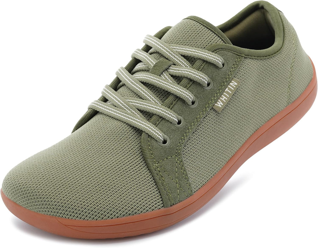 Women's Suede and Knit Barefoot Sneakers - Zero Drop Sole, Wide Fit and Machine Washable Upper - 7 Wide
