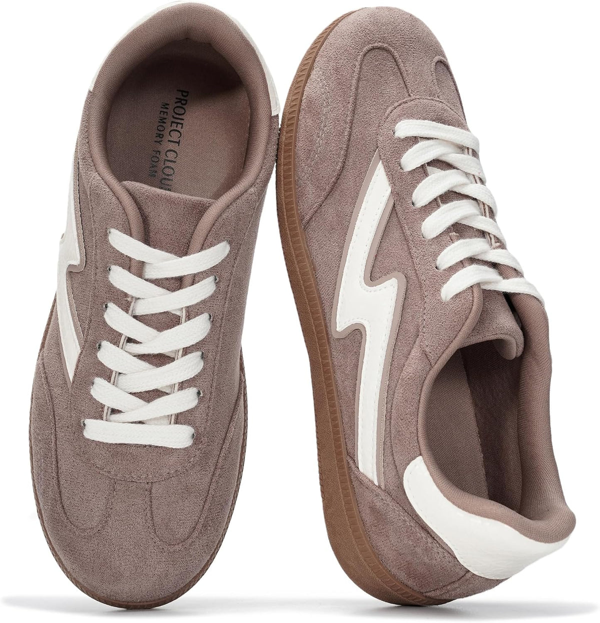 Women's Lace-Up Fashion Sneakers - Memory Foam Insole and Cushioned Collar for Casual Wear - 6