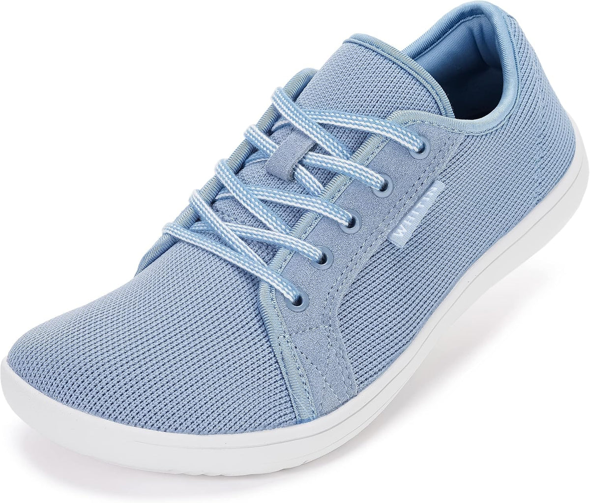 Women's Suede and Knit Barefoot Sneakers - Zero Drop Sole, Wide Fit and Machine Washable Upper - 7 Wide