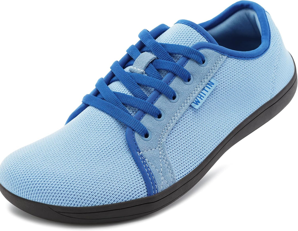 Women's Suede and Knit Barefoot Sneakers - Zero Drop Sole, Wide Fit and Machine Washable Upper - 7 Wide